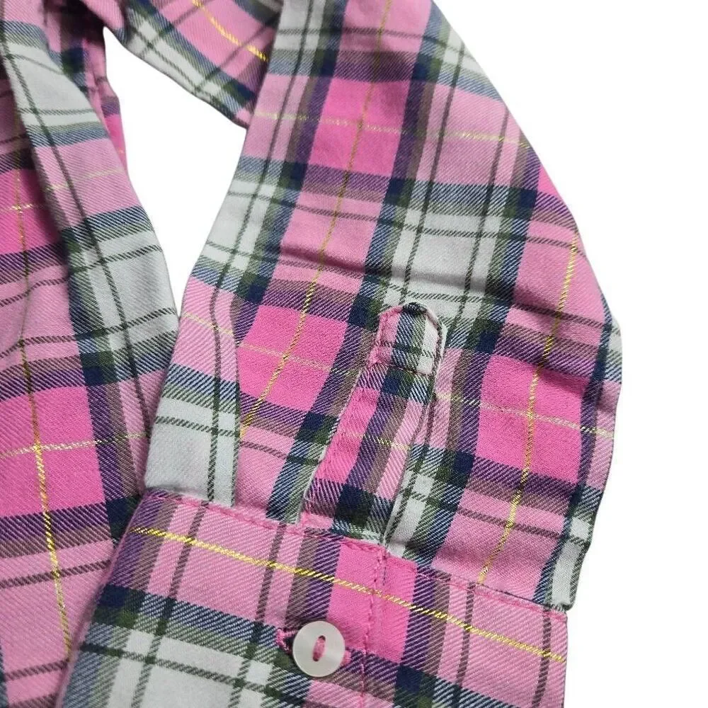Carter's pink gold plaid buttondown shirt 8